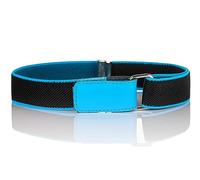 Olata Children’s Stretch Elasticated Belt with Adjustable Hook and Loop Fastening. Black/Turquoise (1-6 Years)