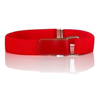 Olata Children’s Stretch Elasticated Belt with Adjustable Hook and Loop Fastening. Red (1-6 Years)