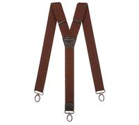 Olata Heavy Duty Y-Shape Braces/Suspenders with Carabiner Clips - 4cm. Brown