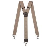 Olata Heavy Duty Y-Shape Braces/Suspenders with Carabiner Clips - 4cm. Grey