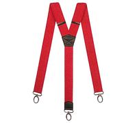 Olata Heavy Duty Y-Shape Braces/Suspenders with Carabiner Clips - 4cm. Red