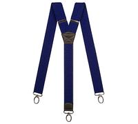 Olata Heavy Duty Y-Shape Braces/Suspenders with Carabiner Clips - 4cm. Royal Blue