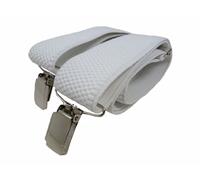 Olata Men's fully adjustable Clip on Braces/Suspenders, 3.5cm - White