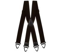 Olata Men's X-Shape Heavy Duty Plastic Carabiner Braces, 50mm | Heavy-duty 50mm X-back braces with plastic carabiners and leather crossover; adjustable for secure work support.