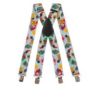 Olata Men's X-Shape Patterned Braces, 40mm, Paint Tins