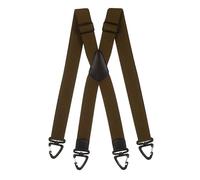 Olata Men's X-Shape Plastic Carabiner Clip Braces, 40mm | Adjustable 40mm X-shape braces with carabiner clips and leather crossover; secure for work or smart wear.