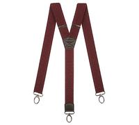 Olata Men's Y-Shape Carabiner Clip Braces, 40mm | Adjustable 40mm Y-shape braces with carabiner clips and leather crossover; secure for work or smart wear.