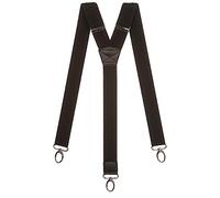 Olata Men's Y-Shape Carabiner Clip Braces, 40mm | Adjustable 40mm Y-shape braces with carabiner clips and leather crossover; secure for work or smart wear.