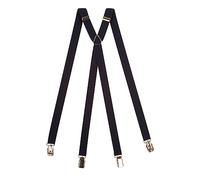 Olata Skinny Classic Style Fully Adjustable X-Shape Clip on Braces/Suspenders - 2cm. Navy Blue