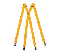 Olata Skinny Classic Style Fully Adjustable X-Shape Clip on Braces/Suspenders - 2cm. Yellow