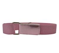 Olata Sparkly Stretchy Belt for Girls with Hook and Loop Fastening (1-6 Years). Light Pink with Silver