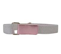 Olata Sparkly Stretchy Belt for Girls with Hook and Loop Fastening (1-6 Years). White with Pink/Silver