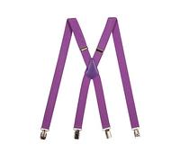 Olata Unisex Adjustable Skinny X-Shape Clip on Braces/Suspenders with Metal Clips - 2.5cm. Lilac