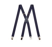 Olata Unisex X-Shape Skinny Braces, 25mm | Adjustable 25mm X-shape braces with strong clips and leather crossover; reliable support for formal wear or work.