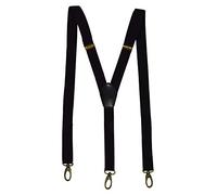 Olata Unisex Y-Shape Skinny Brass Carabiner Clip Braces, 20mm, Black