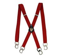 Olata X-Shape Braces/Suspenders with Integrated Beer Bottle Opener and Carabiner Clips - 2.5cm. Red