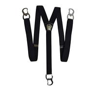 Olata Y-Shape Braces/Suspenders with Beer Bottle Opener Carabiner Clips - 2.5cm. Black