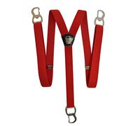 Olata Y-Shape Braces/Suspenders with Beer Bottle Opener Carabiner Clips - 2.5cm. Red