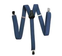 Olata Y-Shaped Unisex Adjustable Skinny Clip on Braces/Suspenders with Metal Clips - 2.5cm. Blue
