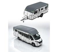 OlaVeg Motorhome Top Cover Caravan Cover 21ft Caravan Roof Covers Waterproof 170G Thick Nonwoven Fabric Universal for Summer UV Protection with Reflective Strips 21.3x9.8ft