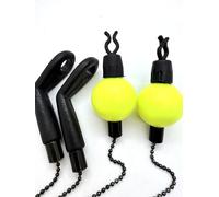 Olax Bright Green Ball Chain Bite Indicator - Carp Fishing Bobbin Swinger Hanger - Tangle-Free, Lightweight