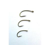 Olax Gold Fly Tying Hooks 25 Pack, High Carbon Steel Forged Long Shank Wet Fly & Nymph Hooks, Straight Eye, Chemically Sharpened Point, Sizes 12