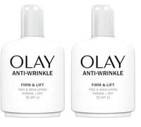 Olay Anti-Wrinkle Firm & Lift Face And Neck Lotion With SPF15, Helps Visibly Reduce Fine Lines & Wrinkles And Protects Against Premature Signs Of Ageing,100ml (Pack of 2)