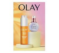 Olay Brighten & Glow Skincare Gift Set: Vitamin C Moisturiser Fluid with SPF50+ 50ml & Super Serum Mini with Niacinamide, Vitamin C, Collagen Peptide 14ml