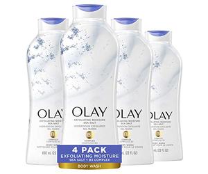 Olay Daily Exfoliating with Sea Salts Body Wash, 22 oz, (4 Count)