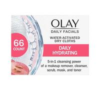 Olay Daily Facials Daily Clean Wipes, 4-in-1 Water Activated Cloths, 66 count Packaging may Vary