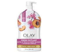 Olay Fresh Outlast Body Wash for Women 24hr Fresh Vibes Refreshing & Restorative Paraben Free Peach and Cherry Blossom Scent 33 fl oz