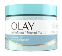 Olay Indulgent Mineral Scrub Skin Exfoliating & Massaging Pearls Renewing BHA Vitamin B3 Complex Essences of Coconut & Guava Scent 11 oz