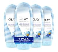 Olay Moisture Ribbons Plus Shea + Blue Lotus Body Wash, 18 Fl Oz, Pack of 4