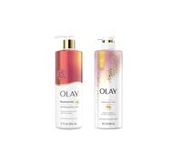Olay Niacinamide Body Lotion 17 oz + Hyaluronic Acid Body Wash 20 oz - All-Day Hydration Duo for Soft, Radiant Skin