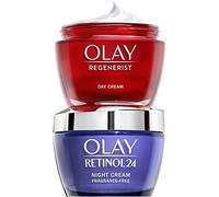 Olay Regenerist Favourites Set, Regenerist Retinol 24 Night Face Moisturiser with Retinol and Regenerist Day Cream Moisturiser with Hyaluronic Acid