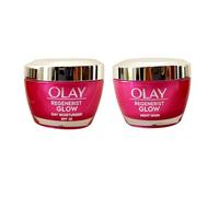 Olay Regenerist Glow Duo Complete Care Day & Night | SPF 30 Day Moisturiser & Overnight Night Mask - Radiant Skin Set (2 x 50ml)