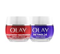 Olay Regenerist Niacinamide Day Cream Face Moisturiser SPF 30 50ml + Retinol 24 Night Cream Face Moisturiser 50ml, Skincare for Anti-Ageing, Hydration and Overnight Renewal