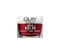 Olay Regenerist Ultra Rich Day Face Cream 50ml - Deep Hydration 24-Hour, Vitamin B3, Peptides & Shea Butter