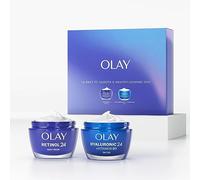 Skincare Gift Set: Hyaluronic Acid Face Moisturiser + Retinol 24 Night Cream, Skin Care Christmas Gifts For Women With Niacinamide, For Smooth &