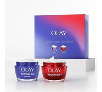 Olay Skincare Gift Set: Regenerist SPF 30 Face Moisturiser + Retinol 24 Night Cream, Skin Care Christmas Gifts For Women With Niacinamide 50ml + 50ml
