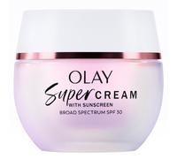 Olay Super Cream with Sunscreen SPF 30 1.7 oz Ultra Lightweight Face Moisturizer - Vitamin C & E Hyaluronic Acid Niacinamide Collagen Peptid