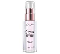OLAY Super Eyes Daily Eye Serum for Dark Circles and Puffy Eyes 13.5 mL - With a Super Depuff Eye Roller - Vitamin C, Caffeine, Aloe Vera, Niacinamide & Collagen Peptide - Fragrance-Free Under Eye