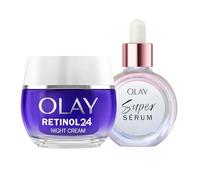 Olay Super Serum, 30ml + Retinol 24 Night Cream Face Moisturiser, 50ml