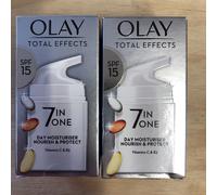OLAY Total Effects 7 in ONE Anti-Ageing Moisturiser - SPF 15, NEW X2