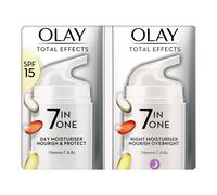 Olay Total Effects Anti-Ageing 7 in1 Day and Night Cream Moisturiser Twin Pack