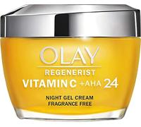 Olay Vitamin C + AHA24 Night Gel Face Cream With Vitamin C, AHA & Niacinamide For Bright And Even Skin Tone, 50ml