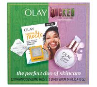 Olay x Wicked: For Good: Perfect Duo Skin Care Set, Skin Care Gift Set, 2pc, Vitamin C Cleansing Melts 12 Count, Super Serum Trial Size 0.4 FL OZ