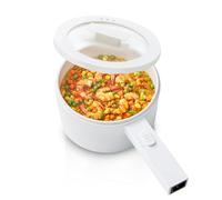 olayks. 1.5L Mini Electric Ceramic Nonstick Pot, Portable Hot Pot for Steak, Eggs, Fried Rice, Ramen, Oatmeal, Soup (with 2 Power Settings)