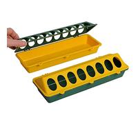 Olba B.V. Plastic Chicks Feeder with Grid, 30 cm, Yellow/Green