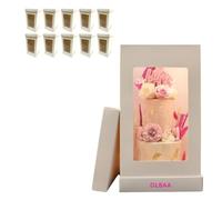 Olbaa 10" wide 20" tall cake box. Massive viewing window. Strong and sturdy for cake transport and presentation. 10 pack White